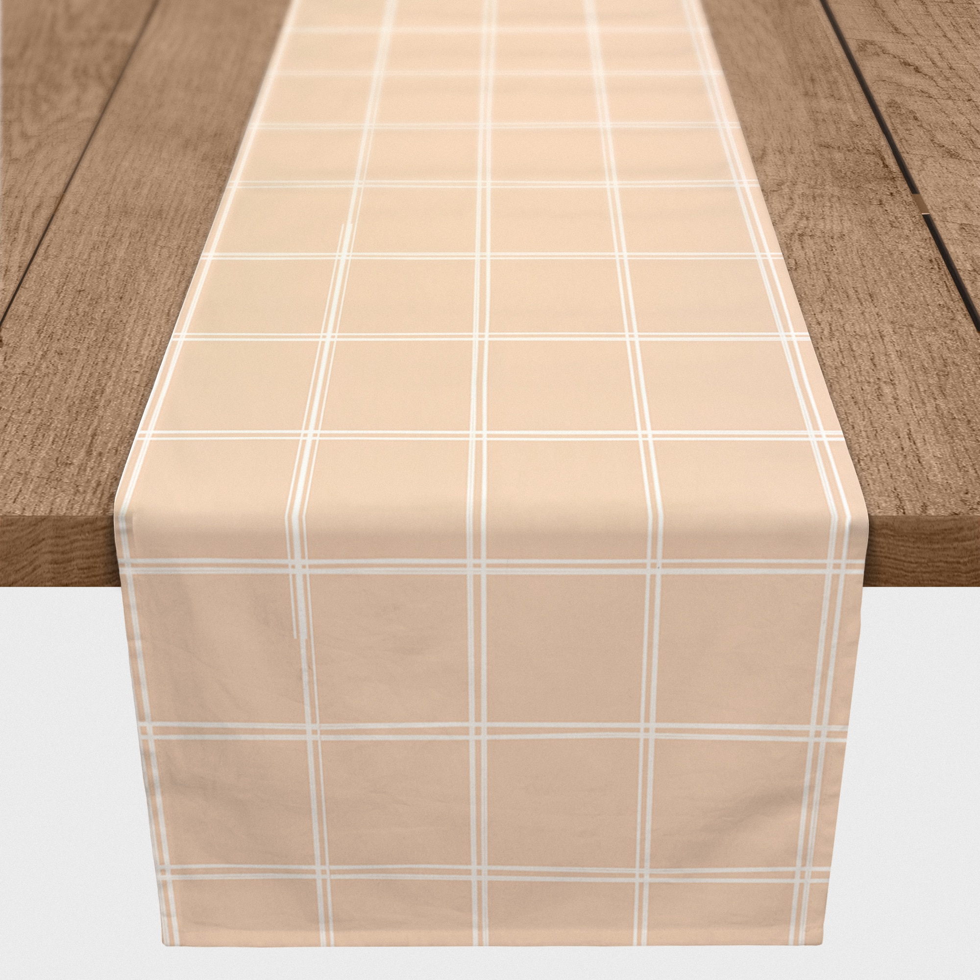 Peach Grids Indoor/Outdoor Table Runner